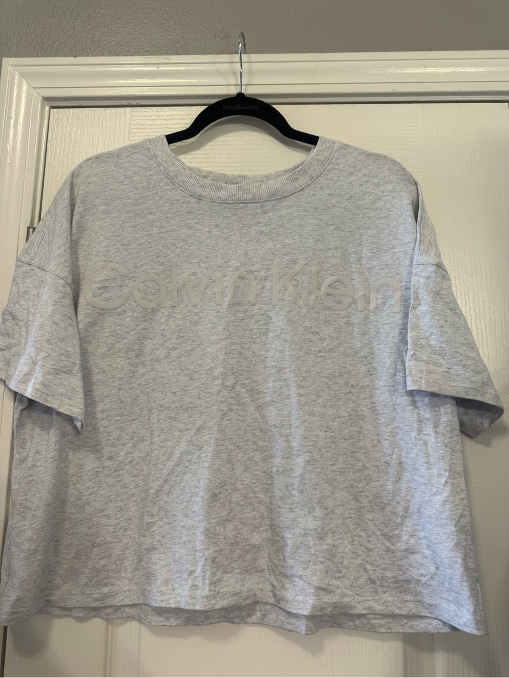 Calvin Klein Heather Gray Short Sleeve Logo Tee